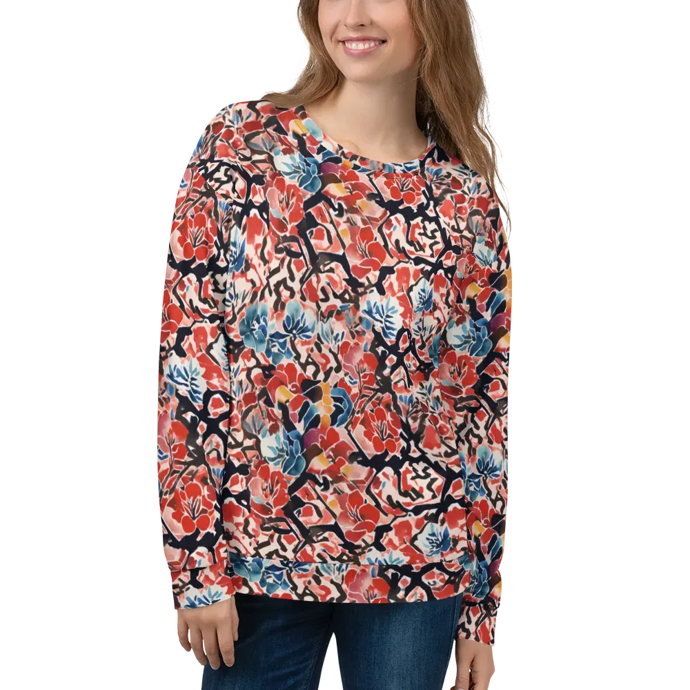 Crimson Brushwork on Sweatshirt — Front