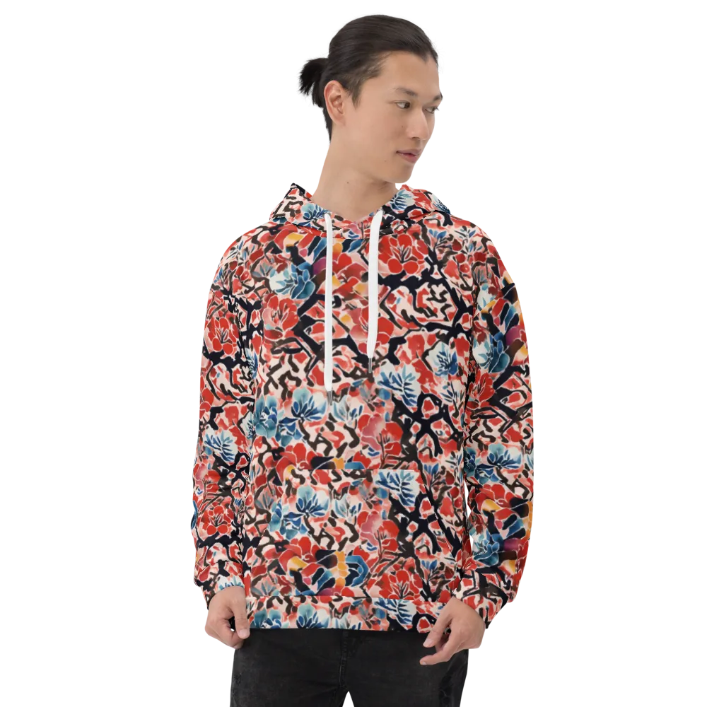 Crimson Brushwork on Hoodie — Front