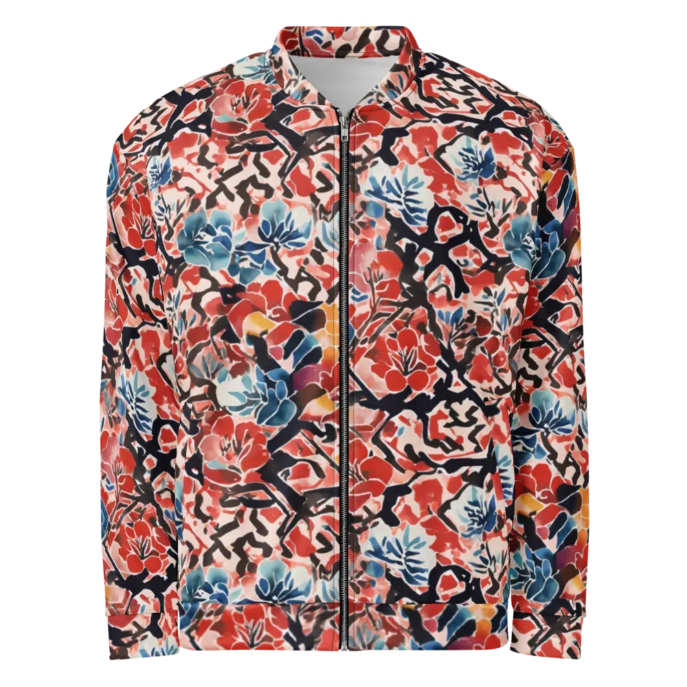 Crimson Brushwork on Bomber Jacket — Front