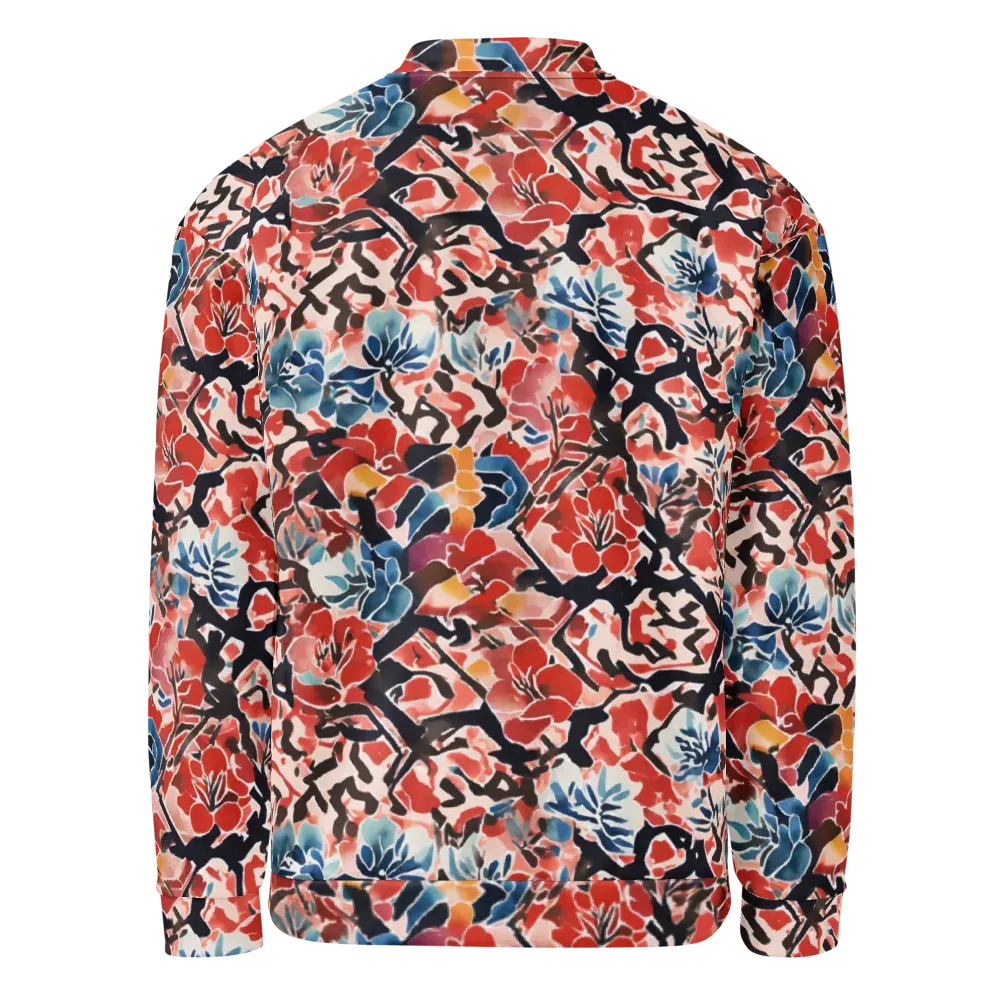 Crimson Brushwork on Bomber Jacket — Back