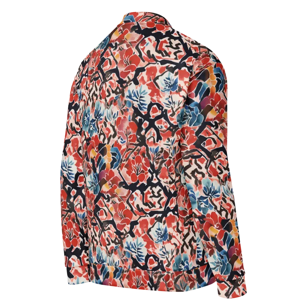 Crimson Brushwork on Bomber Jacket — Right Back
