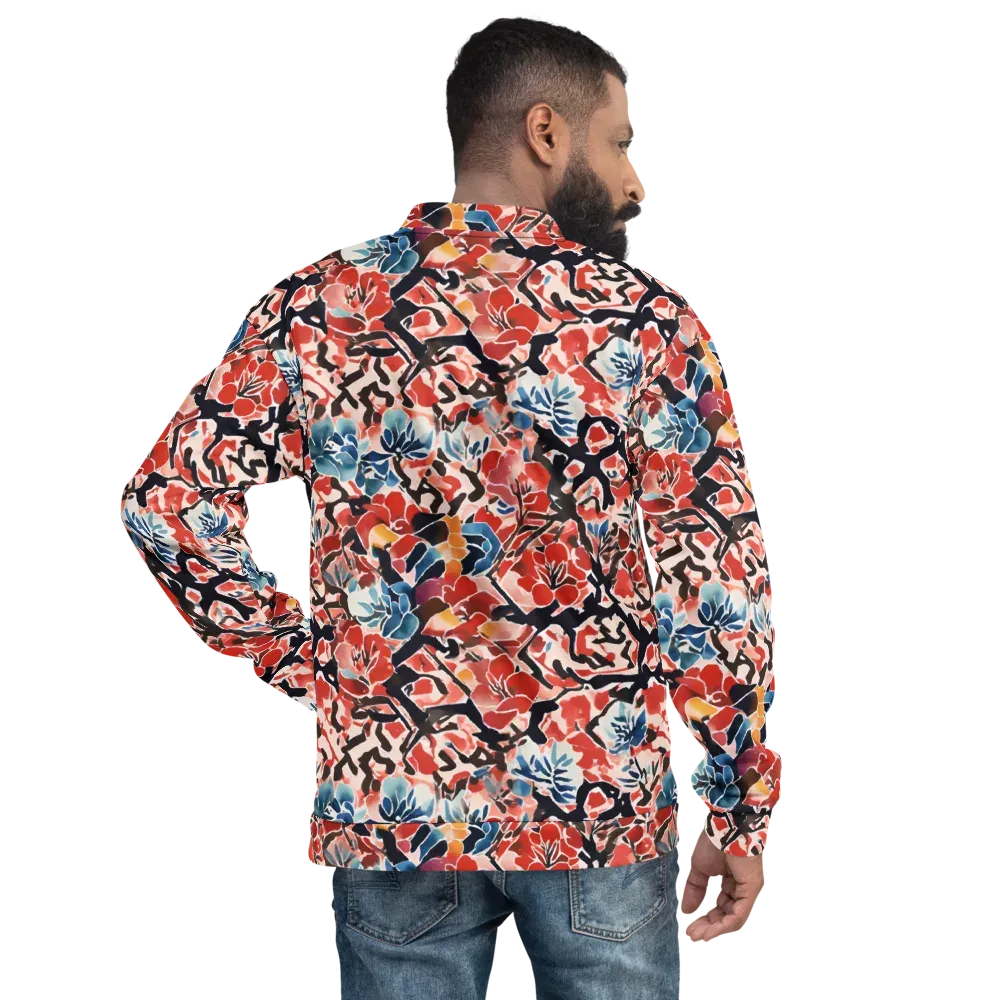 Crimson Brushwork on Bomber Jacket — Back