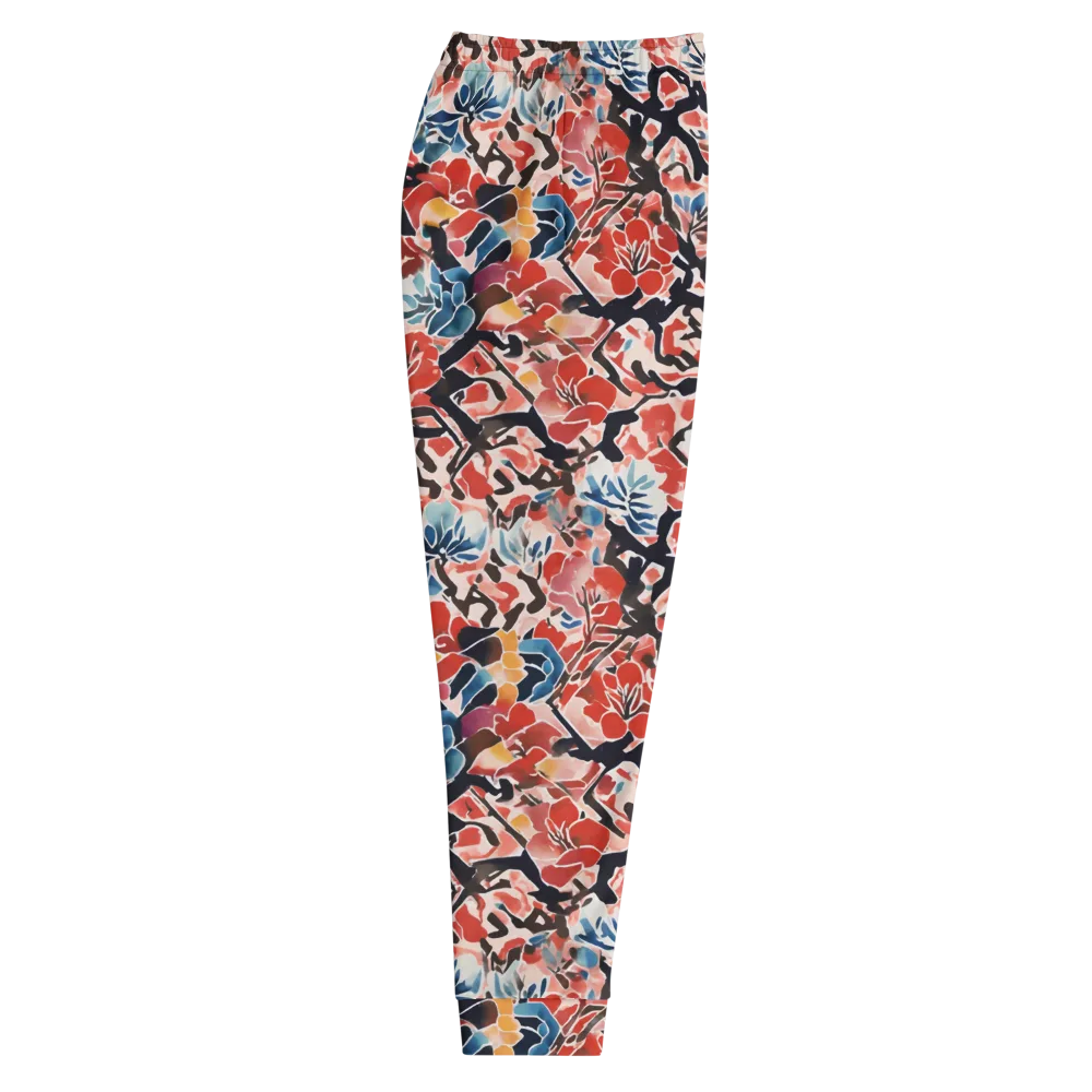 Crimson Brushwork on Men's Joggers — Right