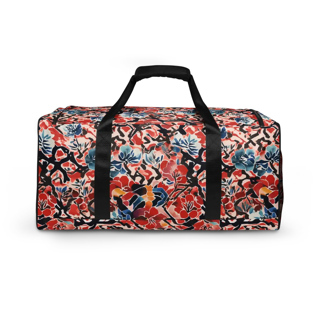 Crimson Brushwork on Duffle Bag — Back