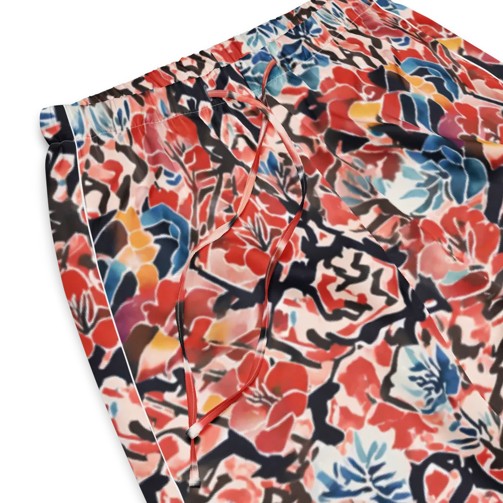Crimson Brushwork on Women's Pajama Pants — Product details