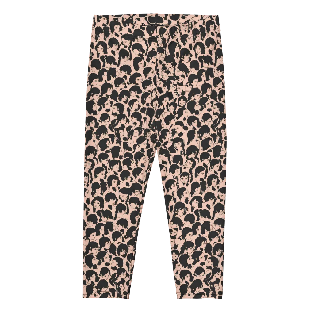 Many Faces on Capri Leggings — Front