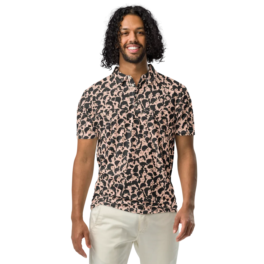 Many Faces on Men's Slim Fit Polo Shirt — Front