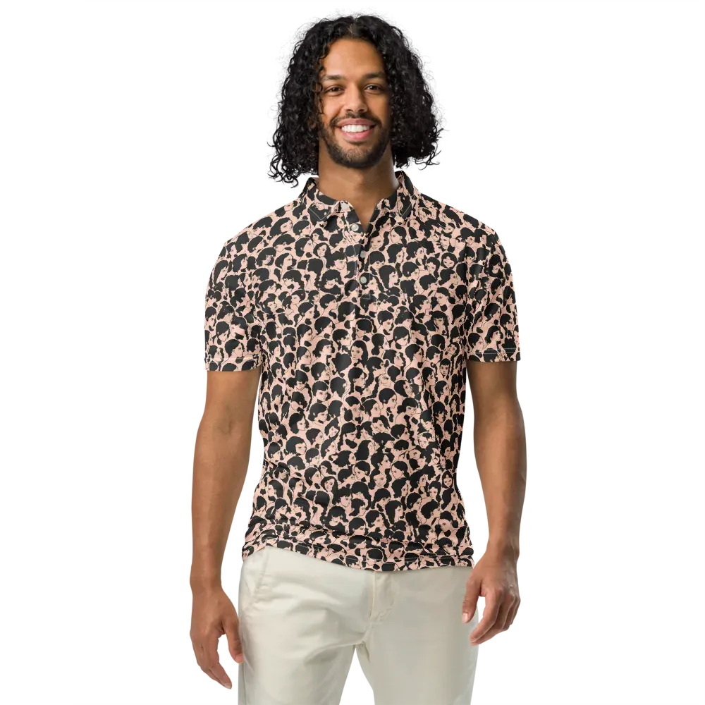 Many Faces on Men's Slim Fit Polo Shirt — Front