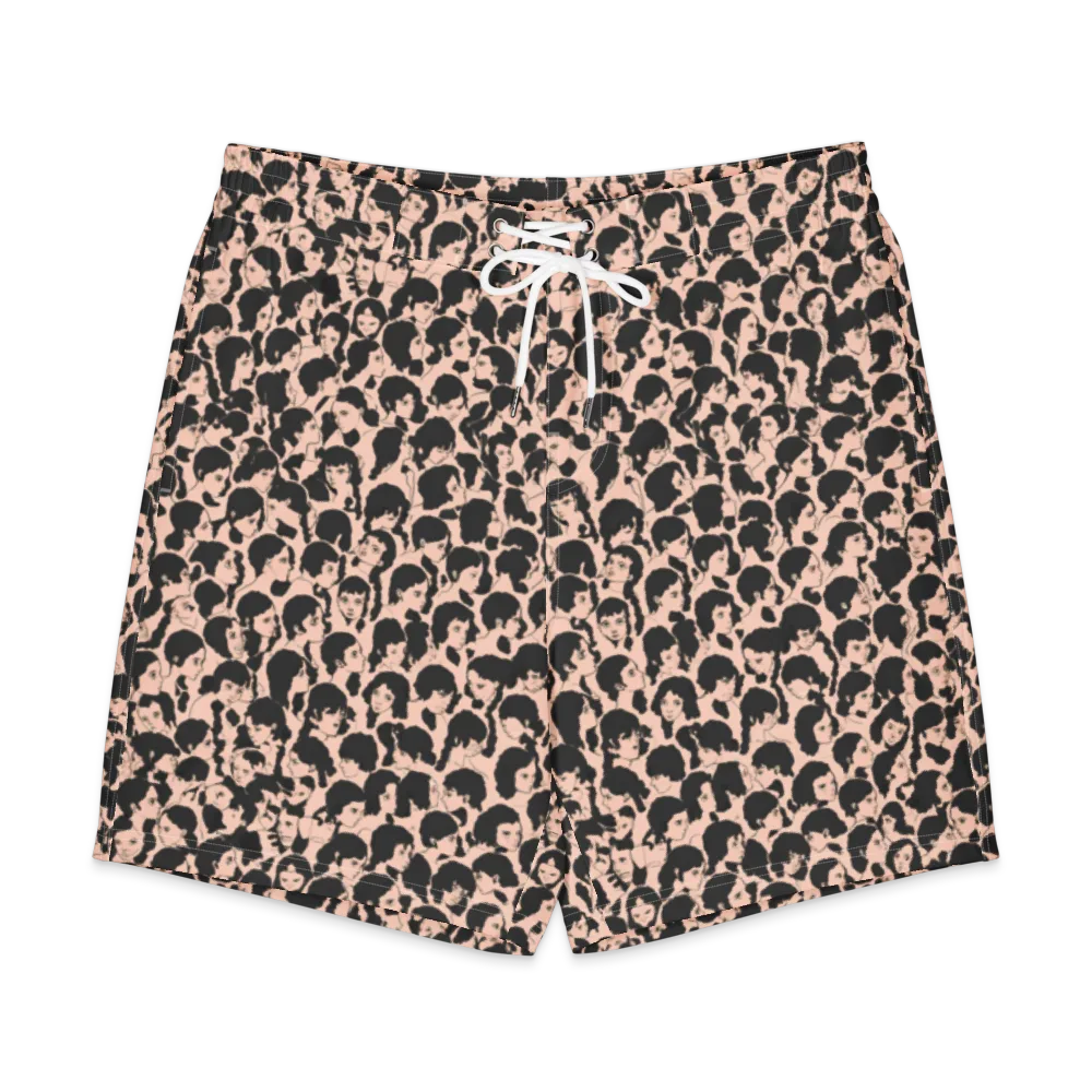 Many Faces on Men's Board Shorts — Front