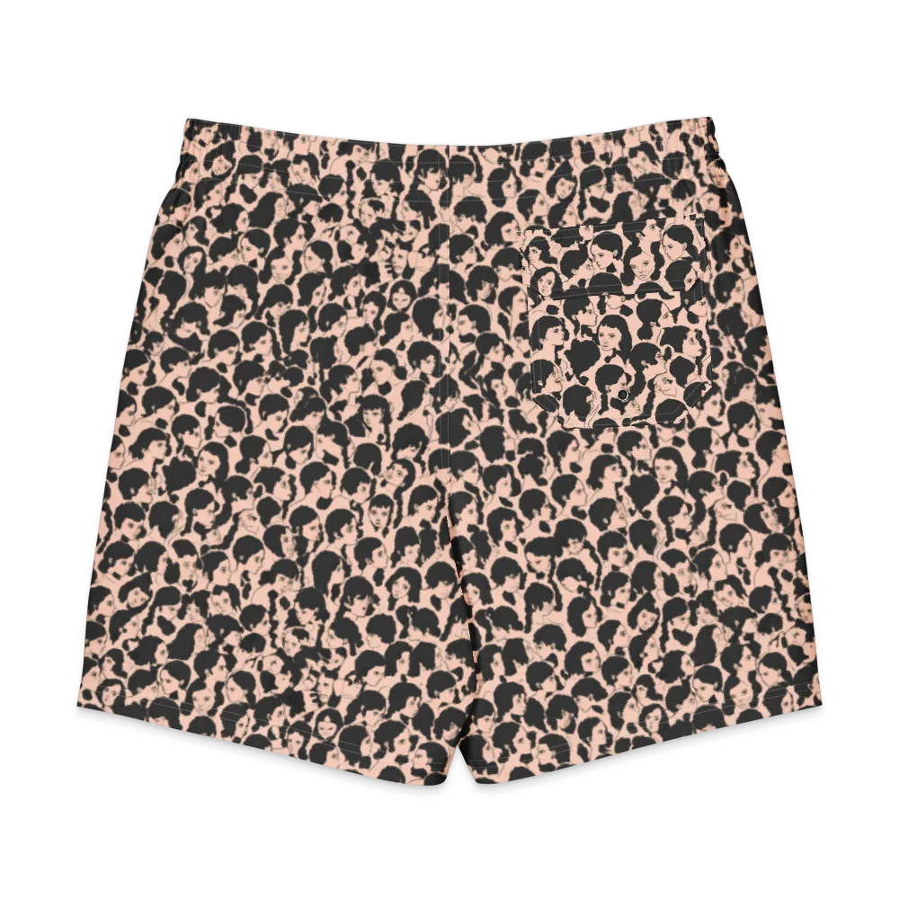 Many Faces on Men's Board Shorts — Back
