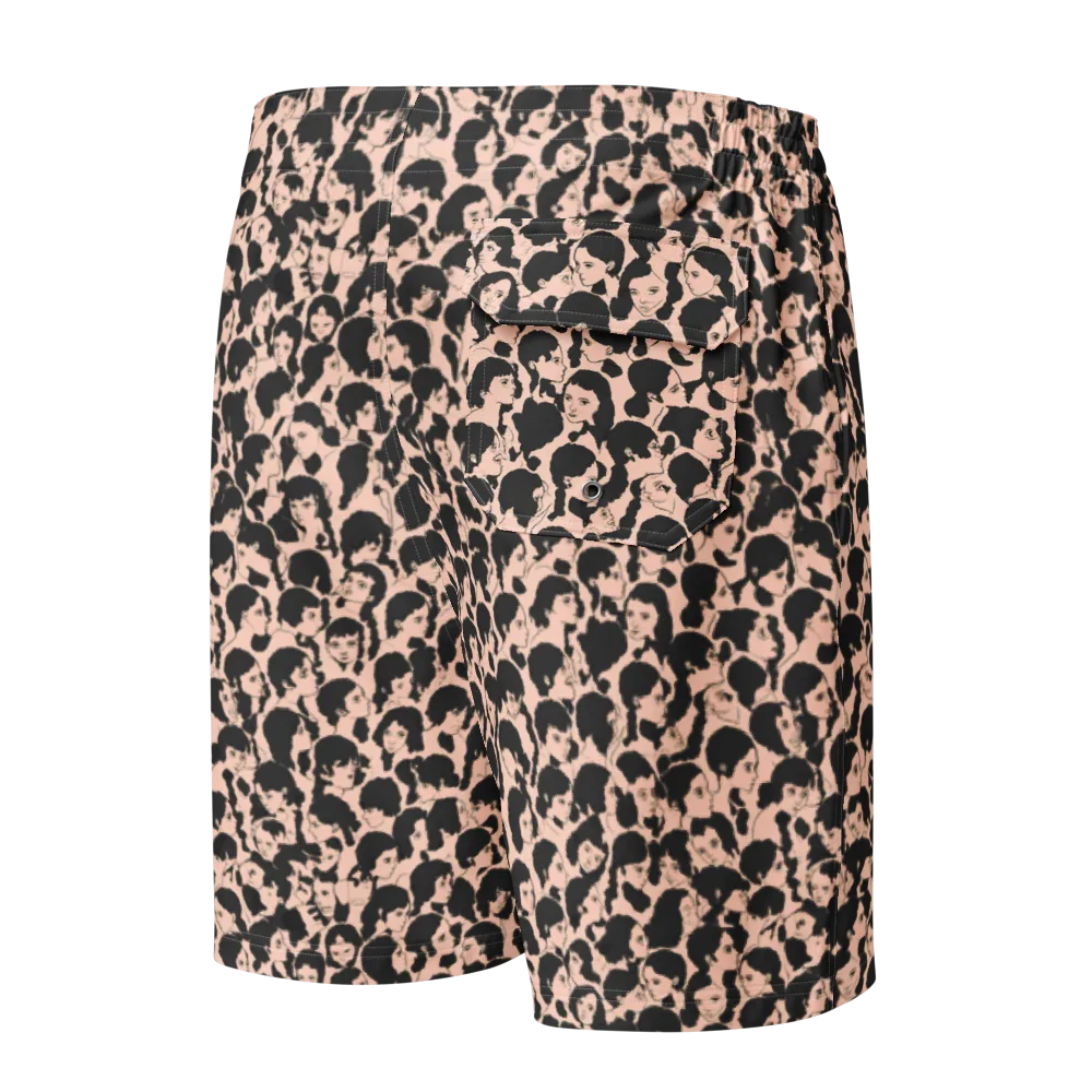 Many Faces on Men's Board Shorts — Back