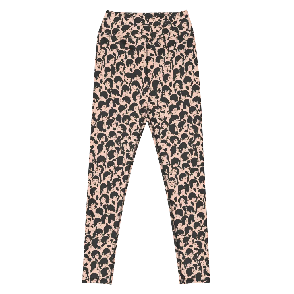 Many Faces on Yoga Leggings — Front