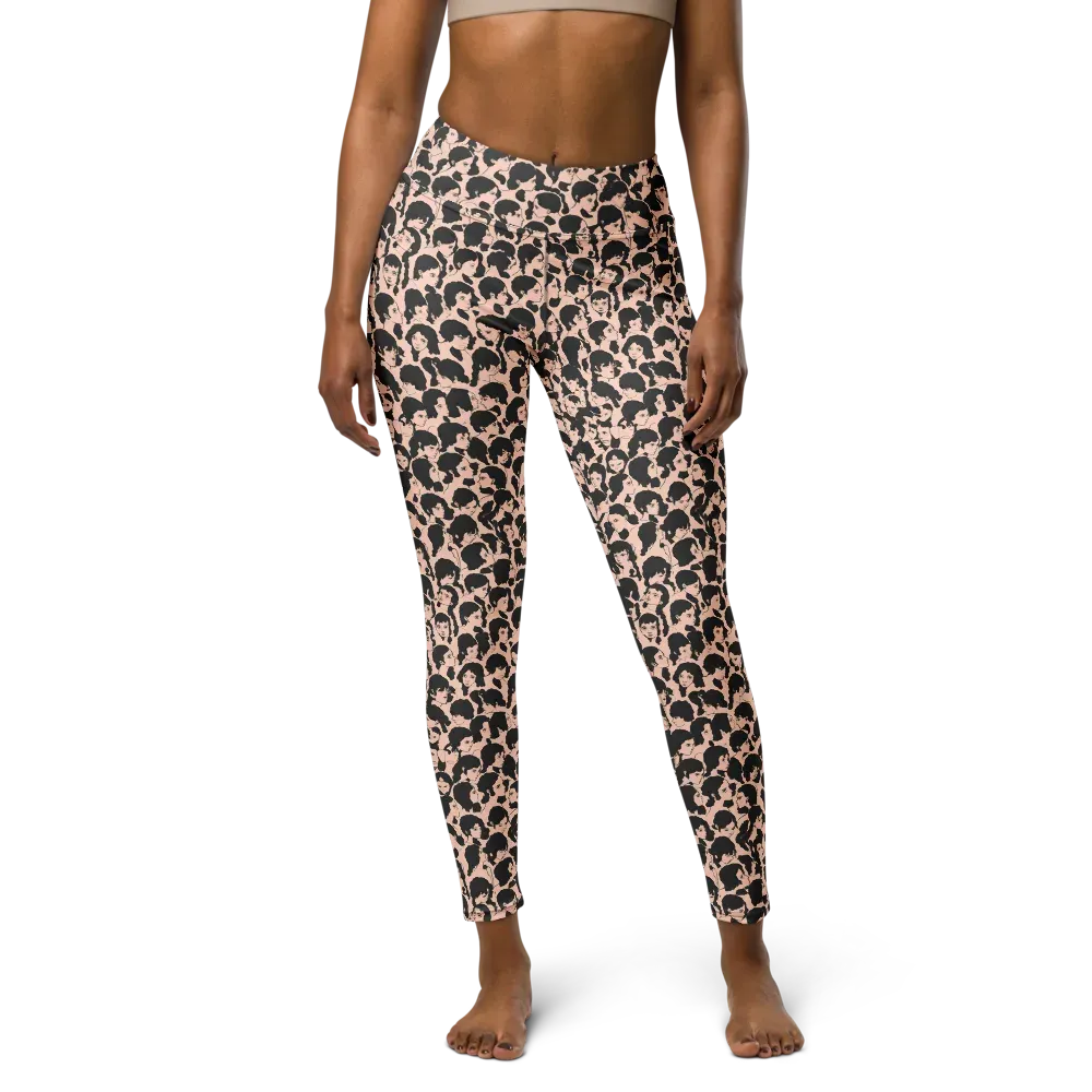 Many Faces on Yoga Leggings — Front