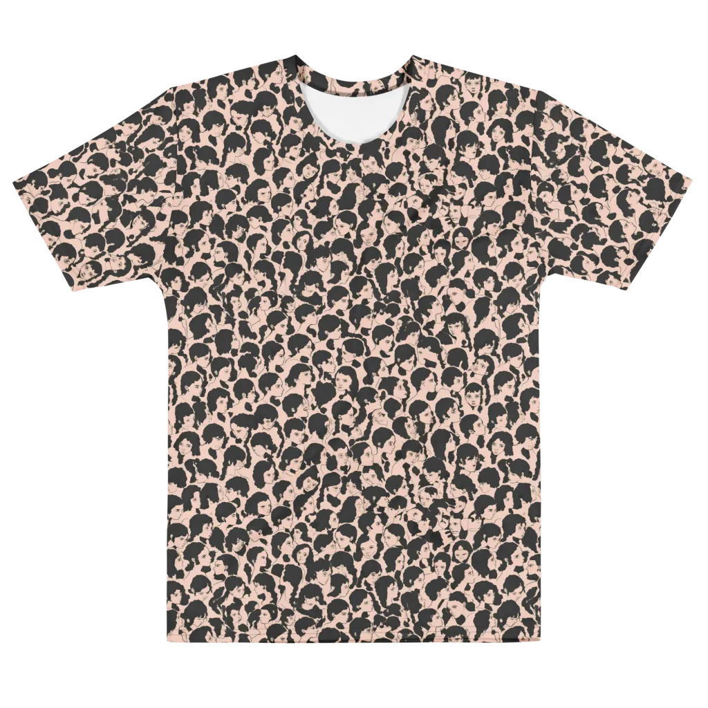 Many Faces on Men's Cotton Crew Neck T-Shirt — Front