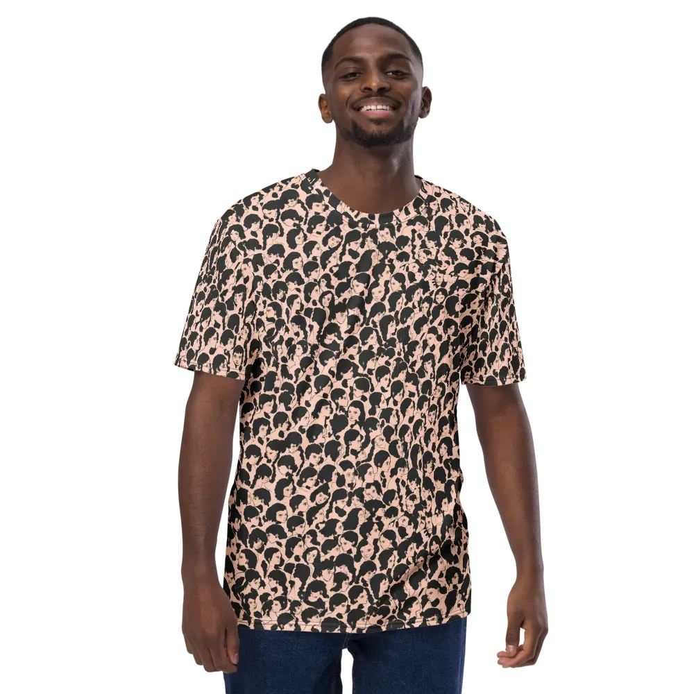 Many Faces on Men's Crew Neck T-Shirt — Front