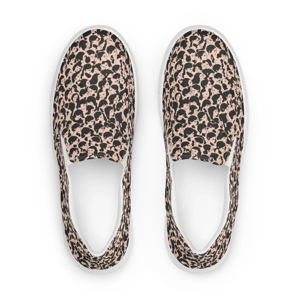 Many Faces on Men's Slip-On Canvas Shoes — Front