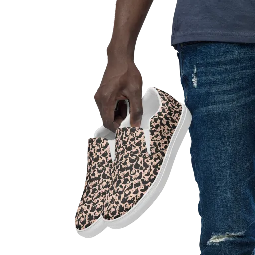 Many Faces on a Men's Slip-On Canvas Shoes