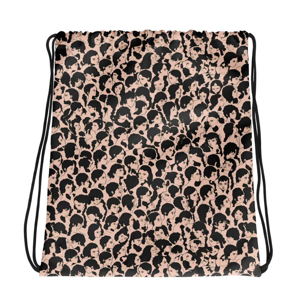 Many Faces on Drawstring Bag — Photo