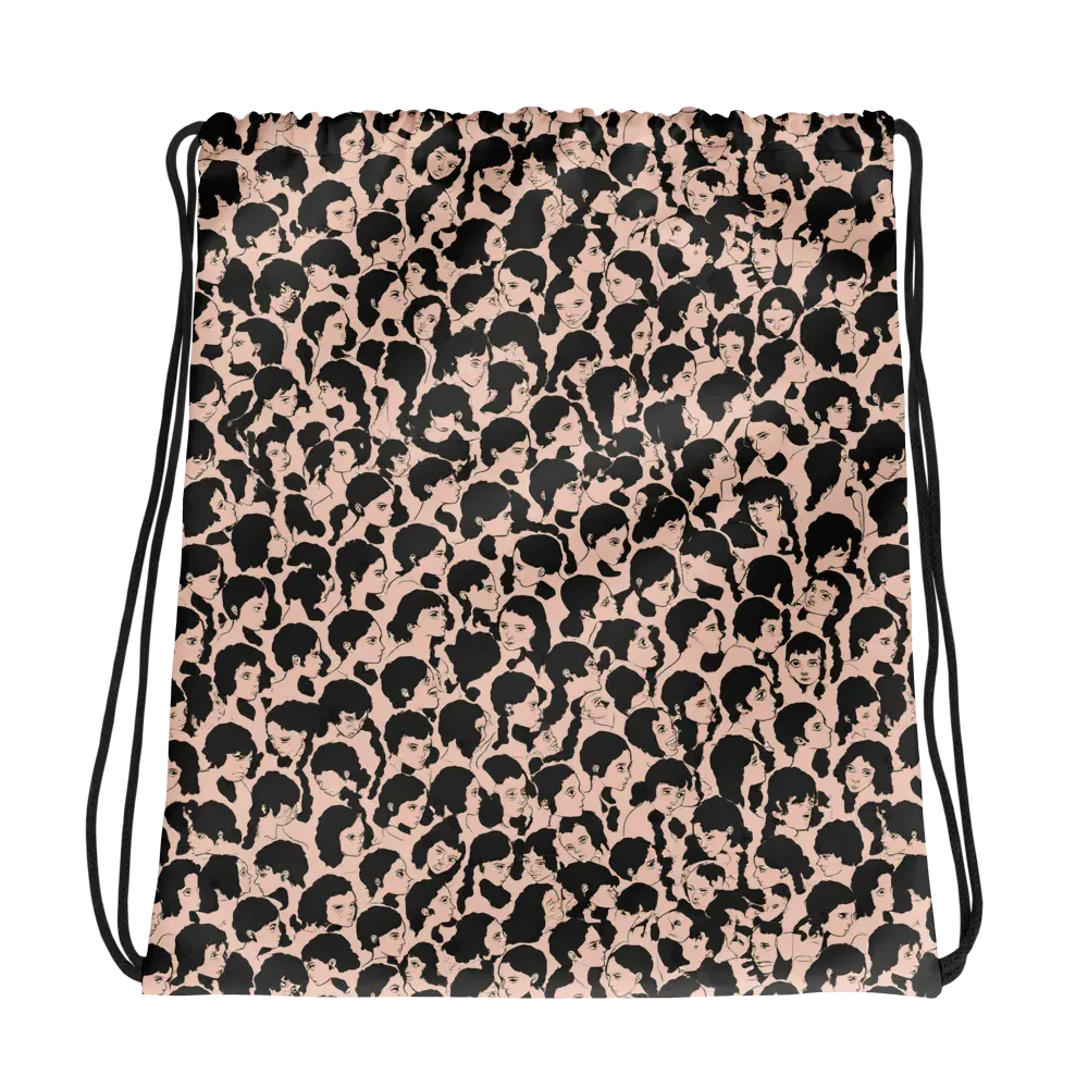 Many Faces on Drawstring Bag — Photo
