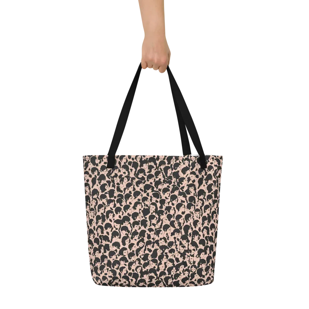 Many Faces on Large Tote Bag W/ Pocket — Front