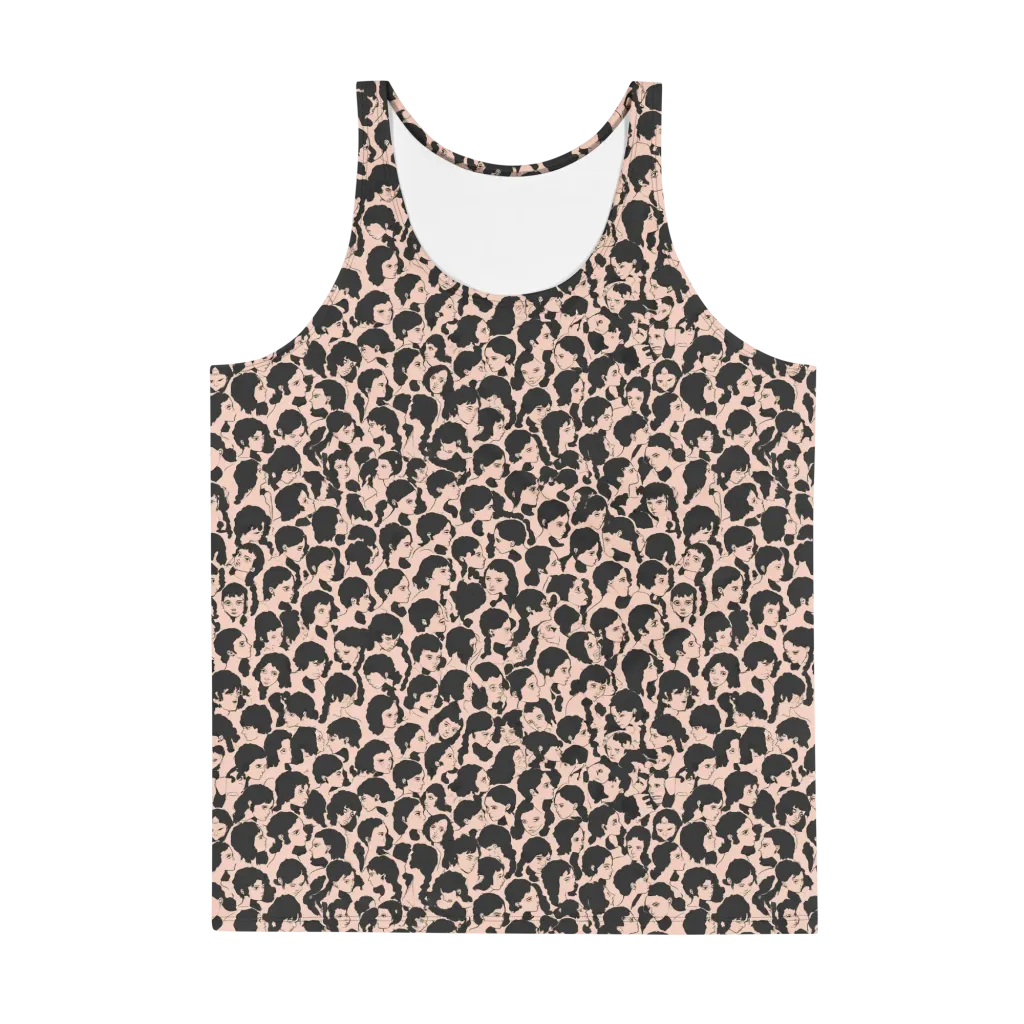 Many Faces on Men's Tank Top — Front