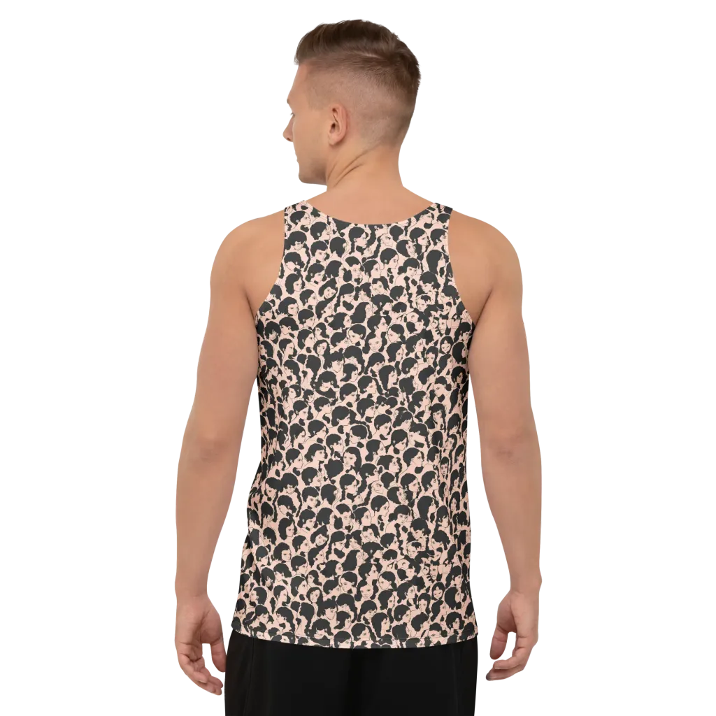Many Faces on Men's Tank Top — Back
