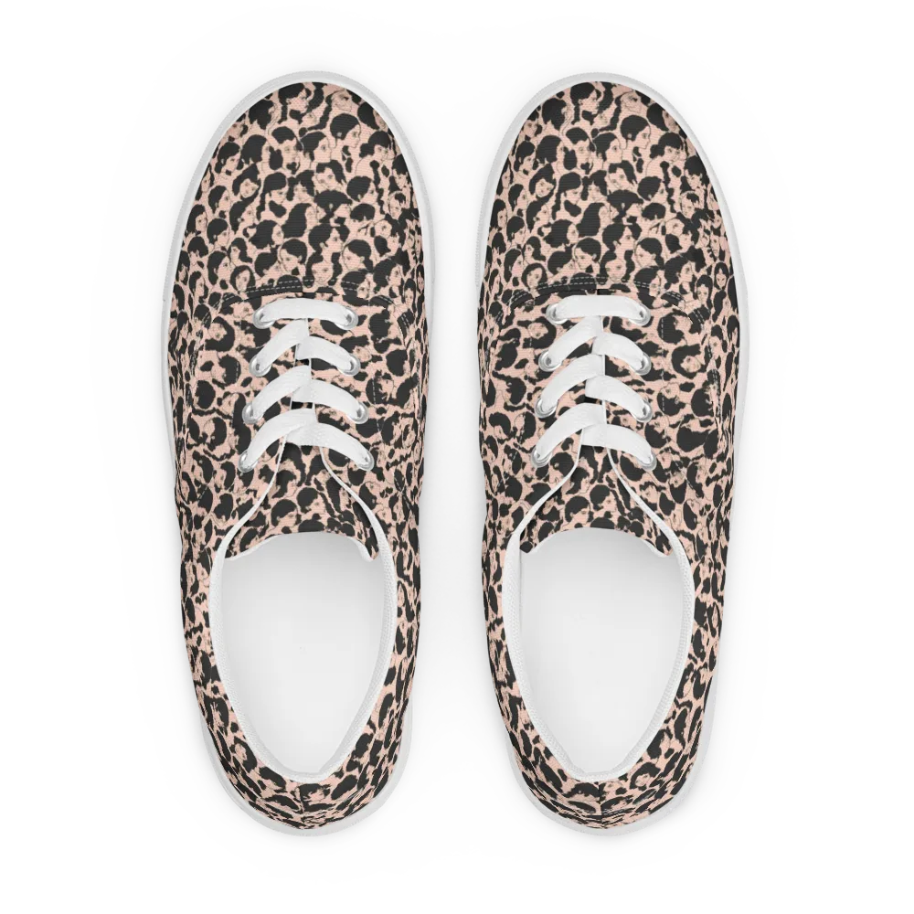 Many Faces on Men's Lace-Up Canvas Shoes — Front