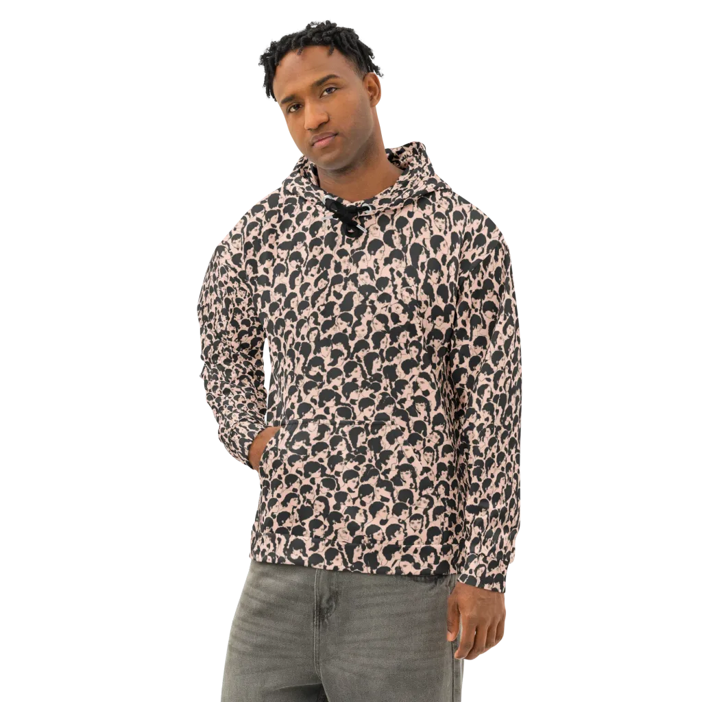 Many Faces on Cotton Hoodie — Left Front