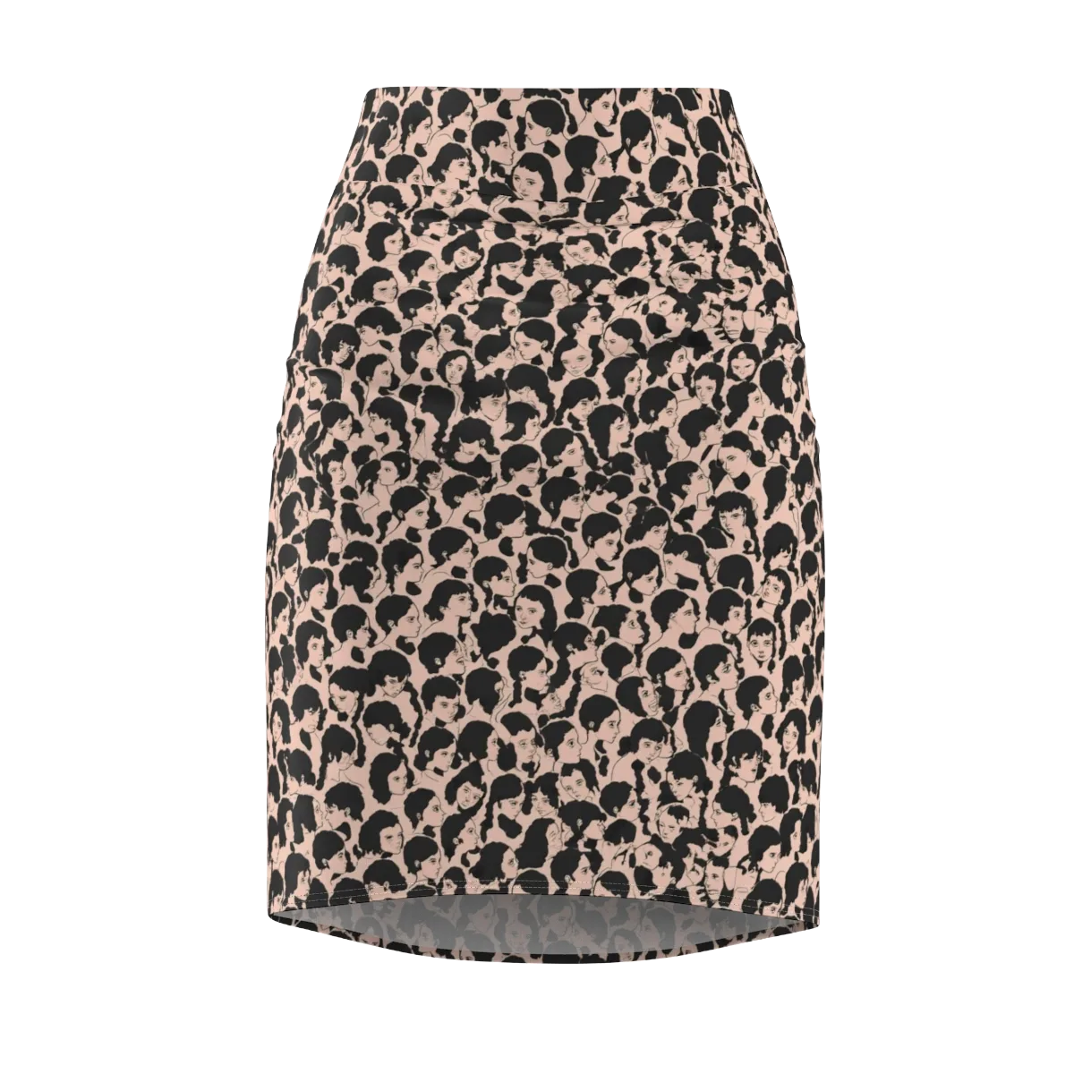 Many Faces on Pencil Skirt — Front