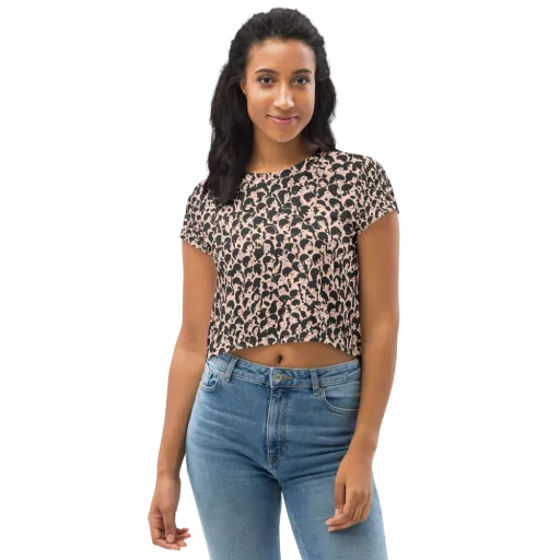 Many Faces on a Crop Tee