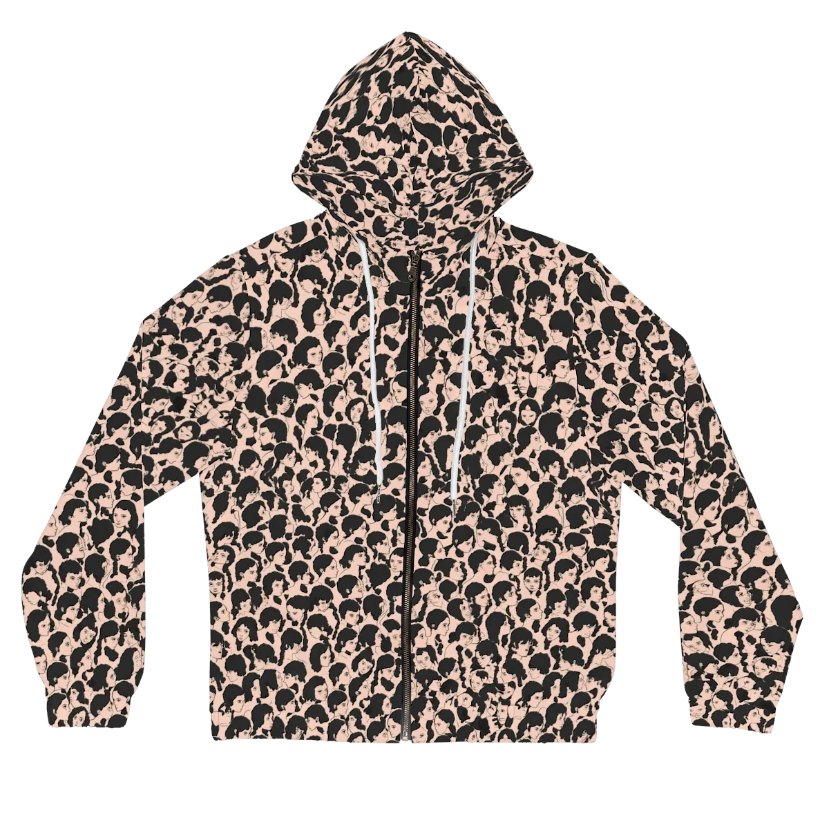 Many Faces on Women's Full-Zip Hoodie — Front