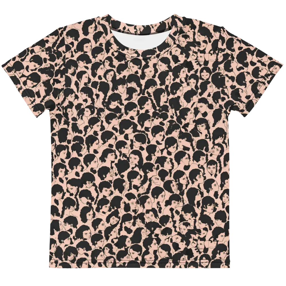Many Faces on Kids Crew Neck T-Shirt — Front
