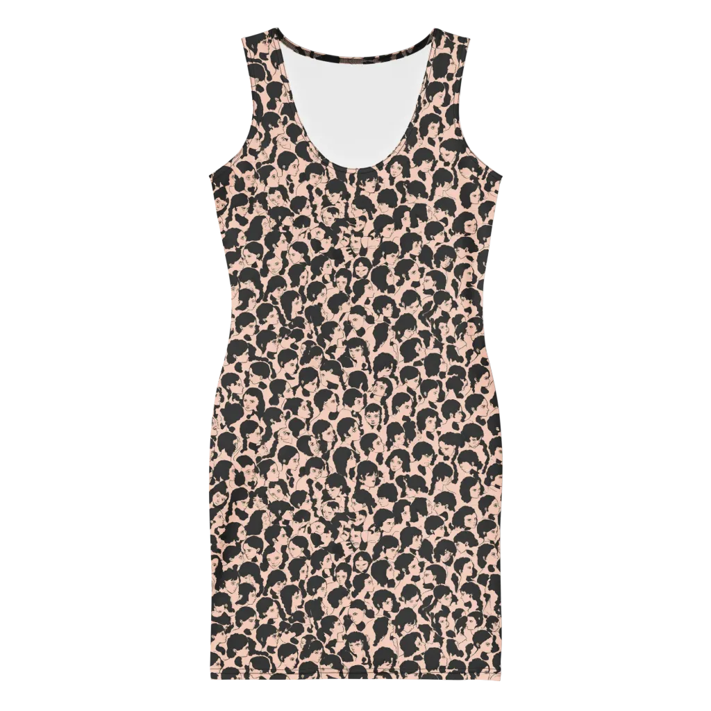 Many Faces on Bodycon Dress — Front