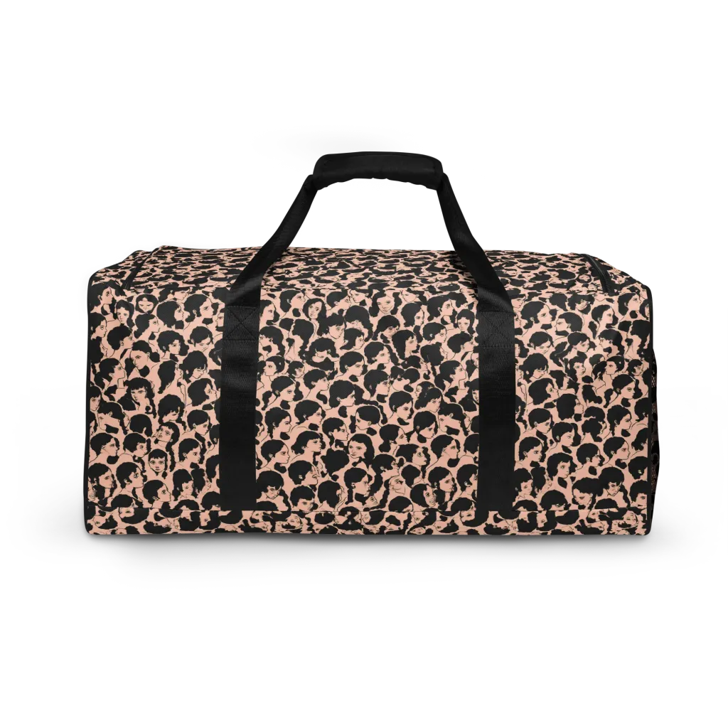 Many Faces on Duffle Bag — Back