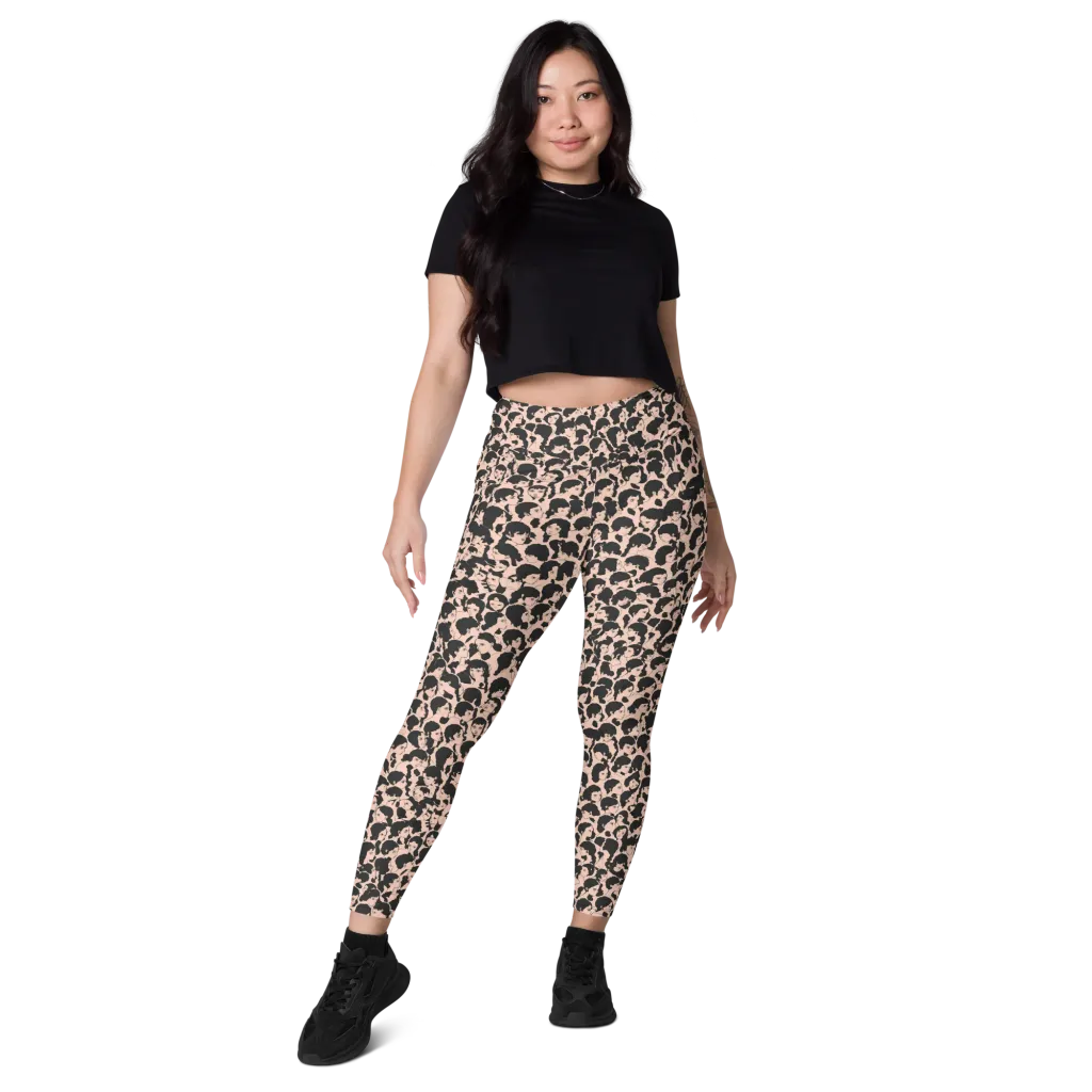 Many Faces on Leggings with Pockets — Front