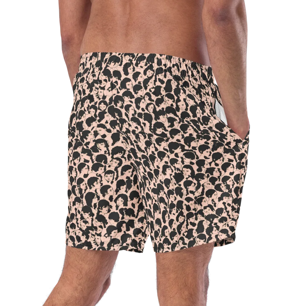 Many Faces on Swim Trunks — Right Back