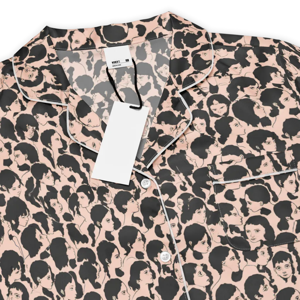 Many Faces on Women's Short Sleeve Pajama Top — Product details