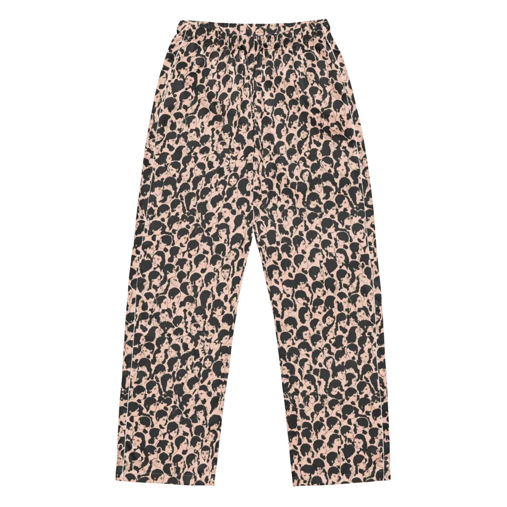 Many Faces on Women's Pajama Pants — Front