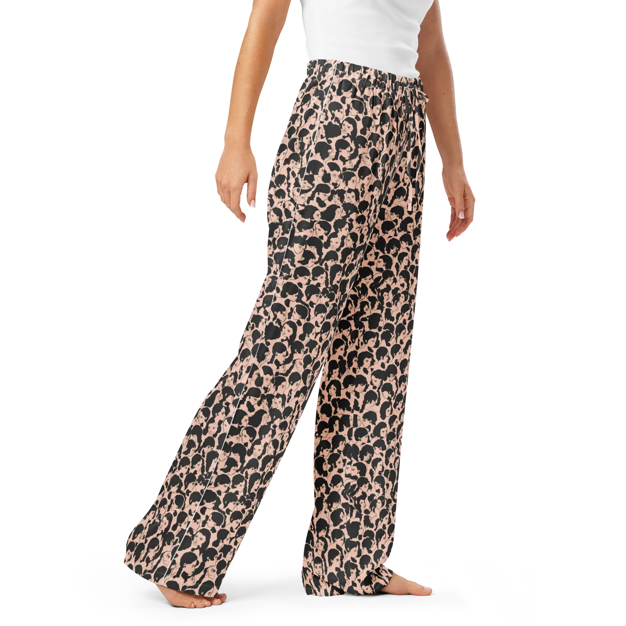 Many Faces on Women's Pajama Pants — Right Front