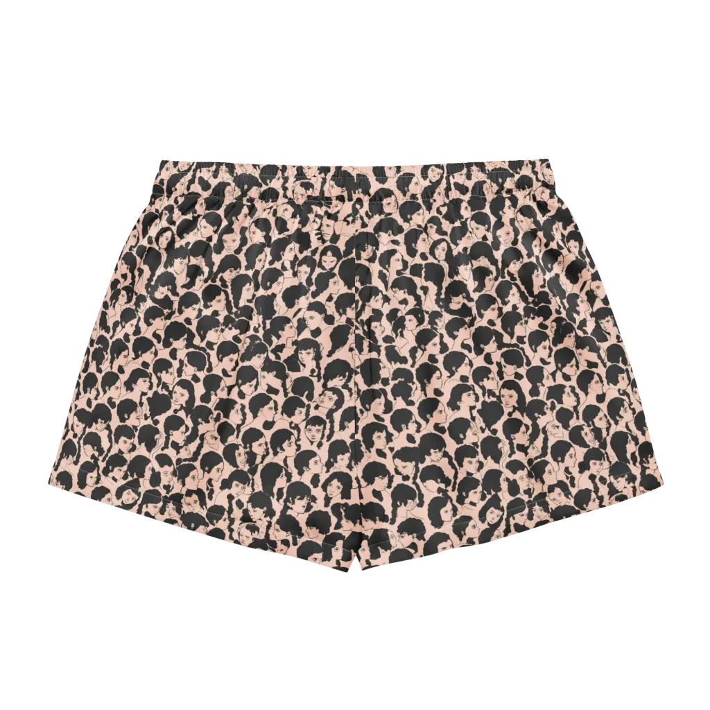 Many Faces on Women's Pajama Shorts — Back