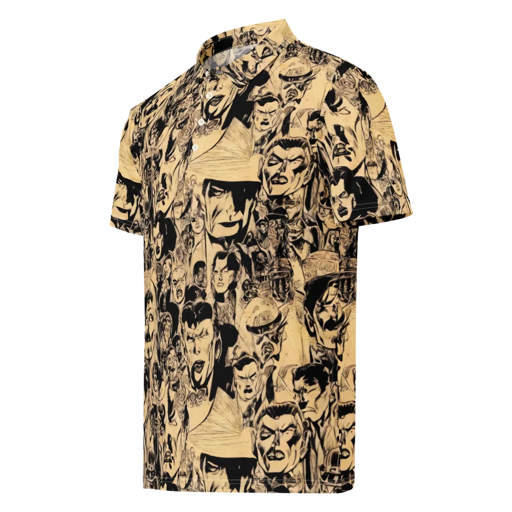 Ink Riot on Men's Slim Fit Polo Shirt — Left Front