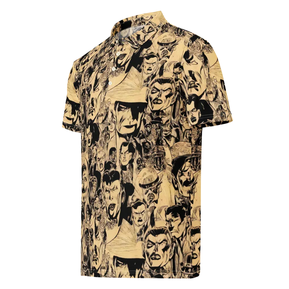 Ink Riot on Men's Slim Fit Polo Shirt — Left Front