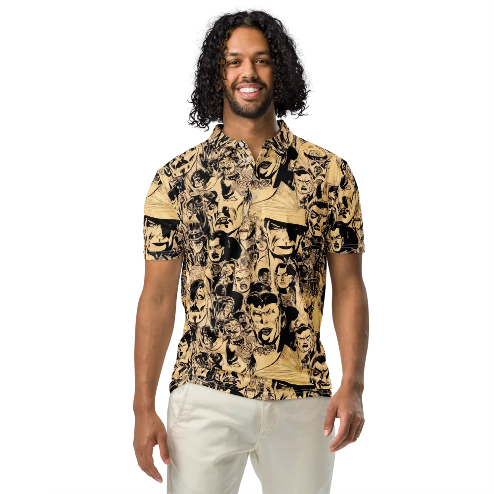Ink Riot on Men's Slim Fit Polo Shirt — Front