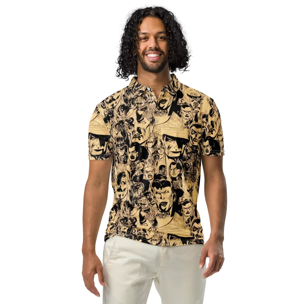 Ink Riot on Men's Slim Fit Polo Shirt — Front