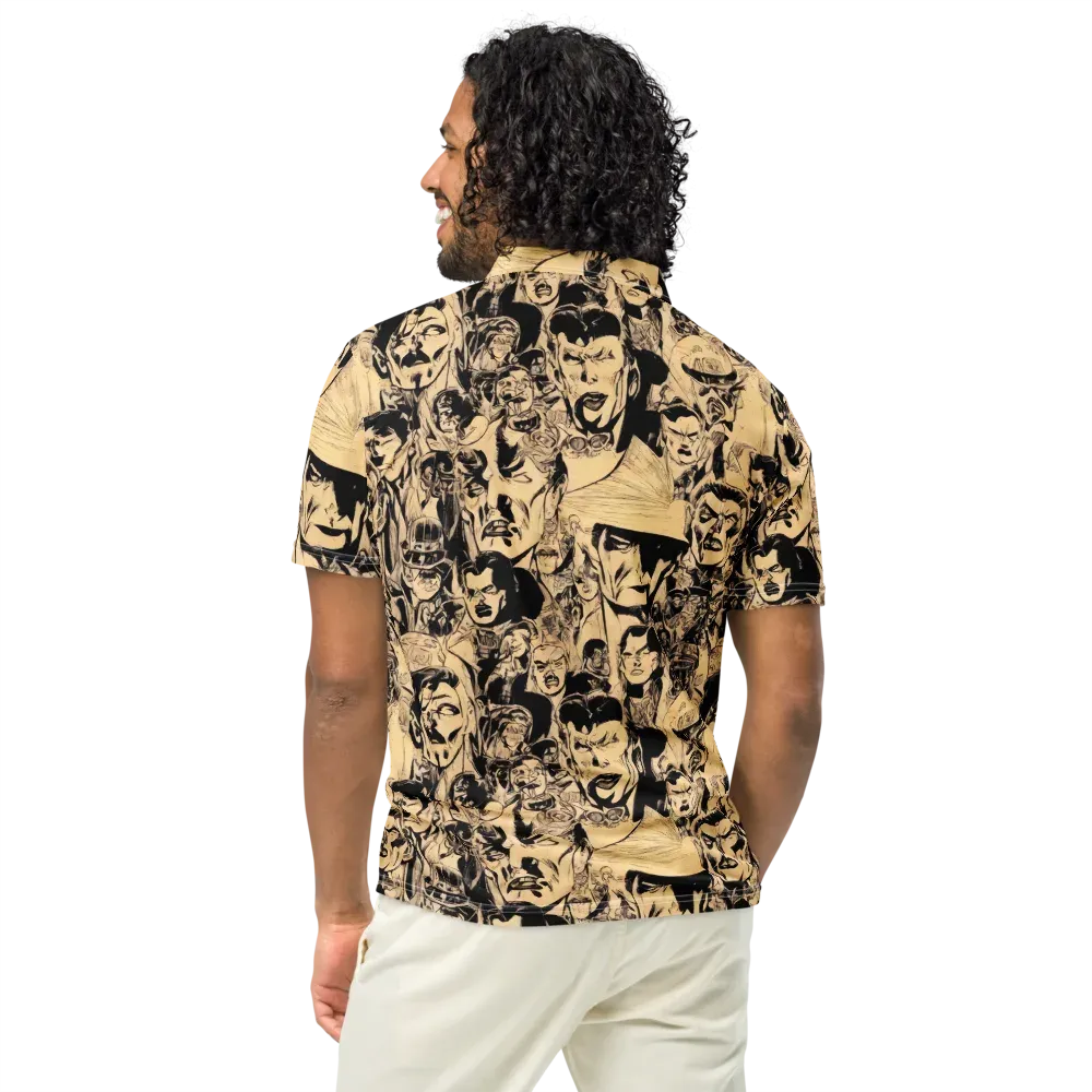 Ink Riot on Men's Slim Fit Polo Shirt — Back