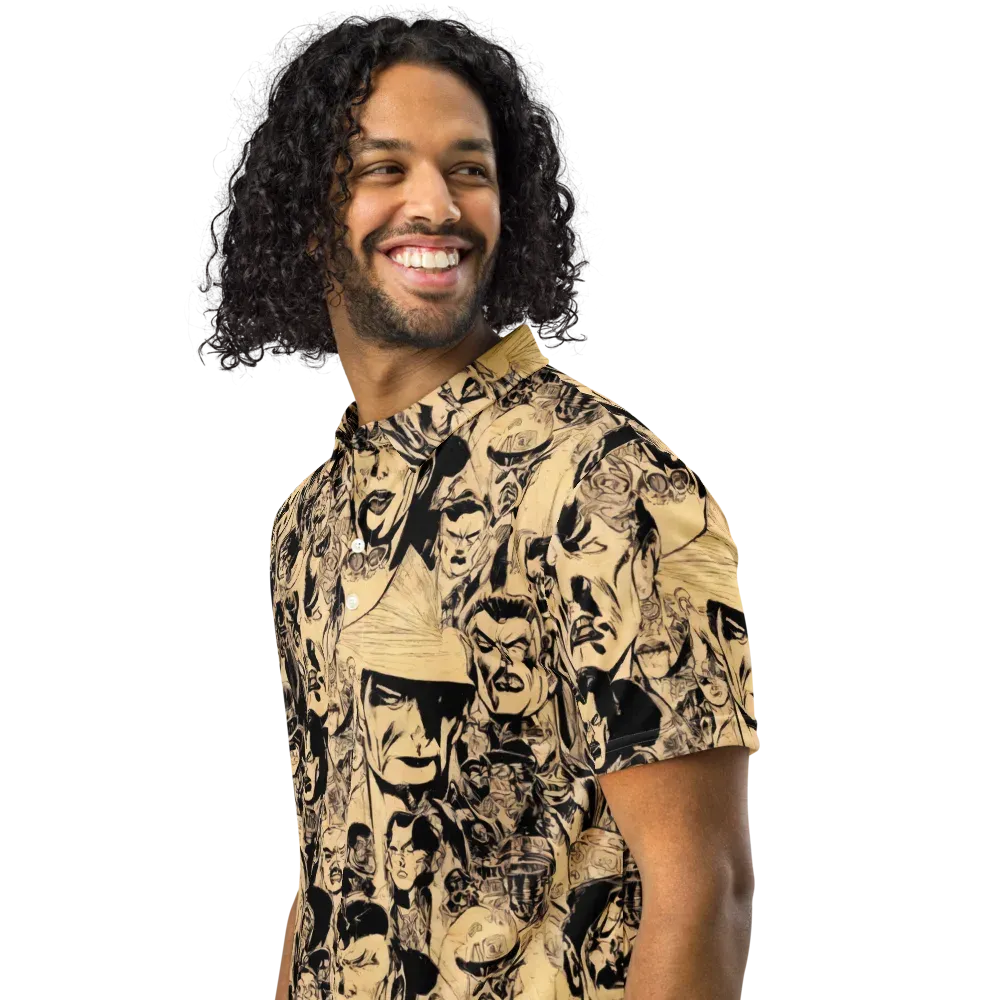 Ink Riot on Men's Slim Fit Polo Shirt — Left Front