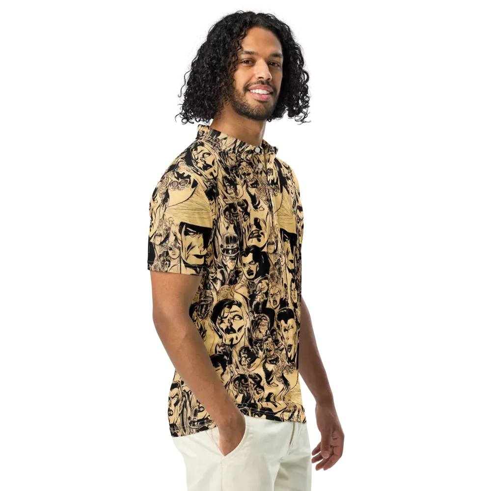 Ink Riot on Men's Slim Fit Polo Shirt — Right Front