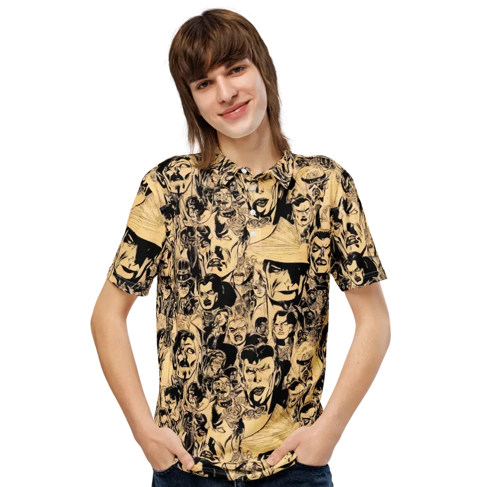 Ink Riot on Men's Slim Fit Polo Shirt — Front