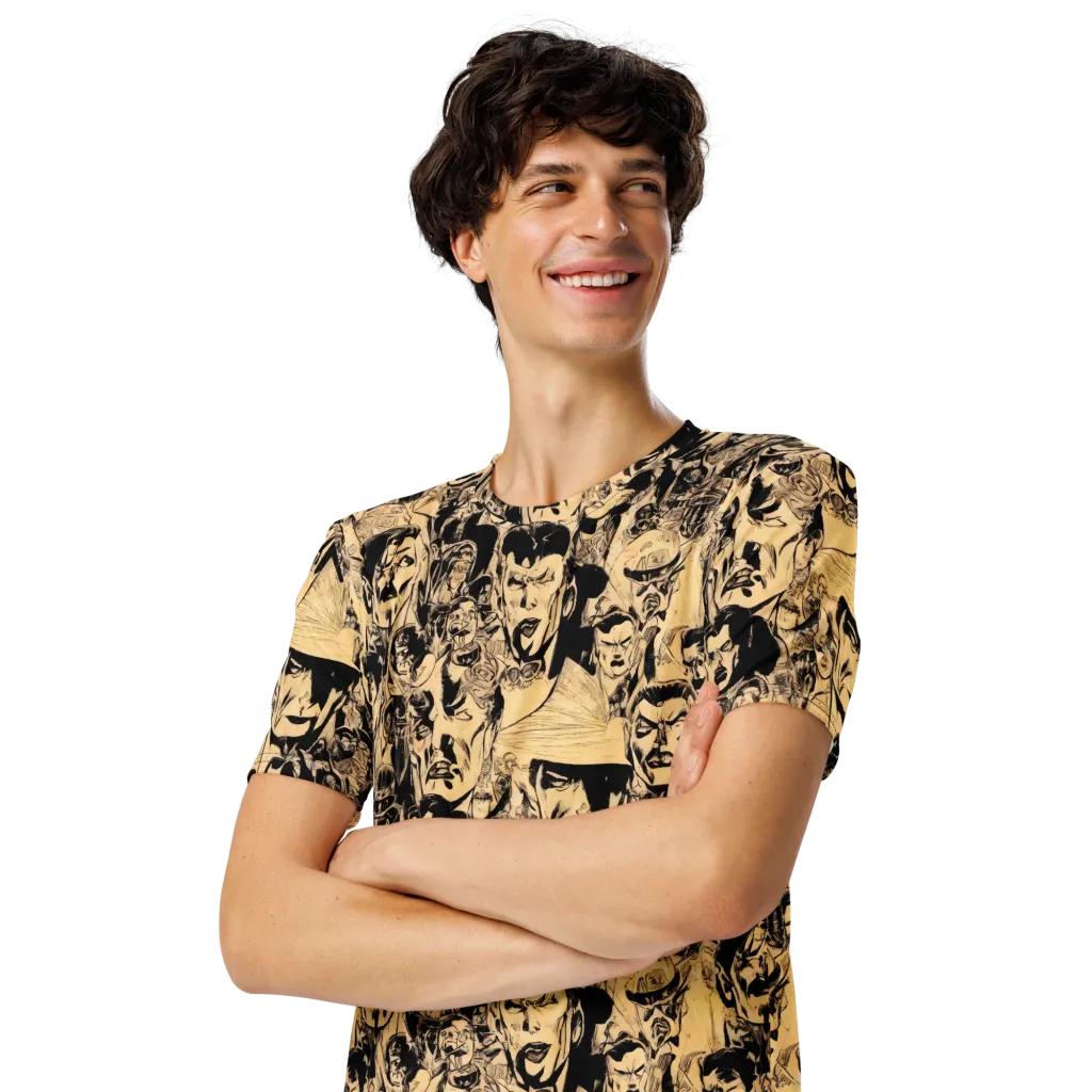 Ink Riot on Men's Crew Neck T-Shirt — Left Front
