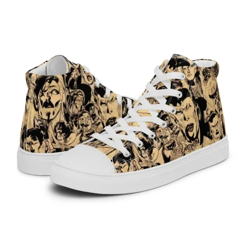 Ink Riot on a Men's High Top Canvas Shoes